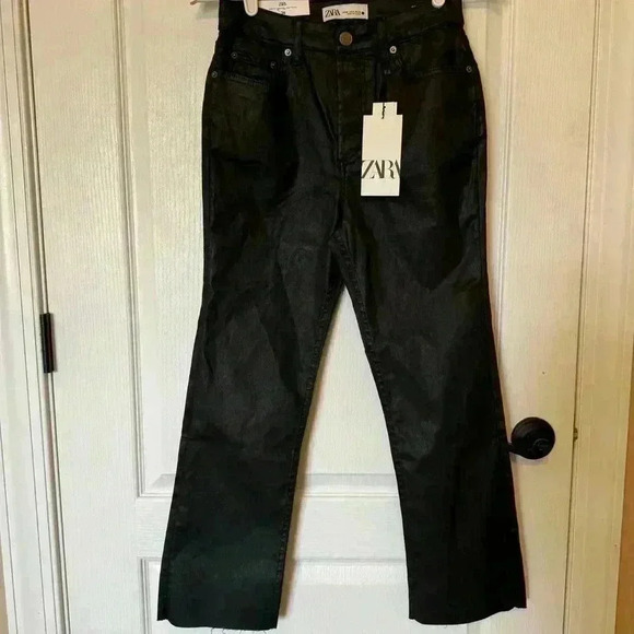 Zara women’s 4 black The Dreed Flare Pants high waist cropped NWT casual career - Picture 12 of 12